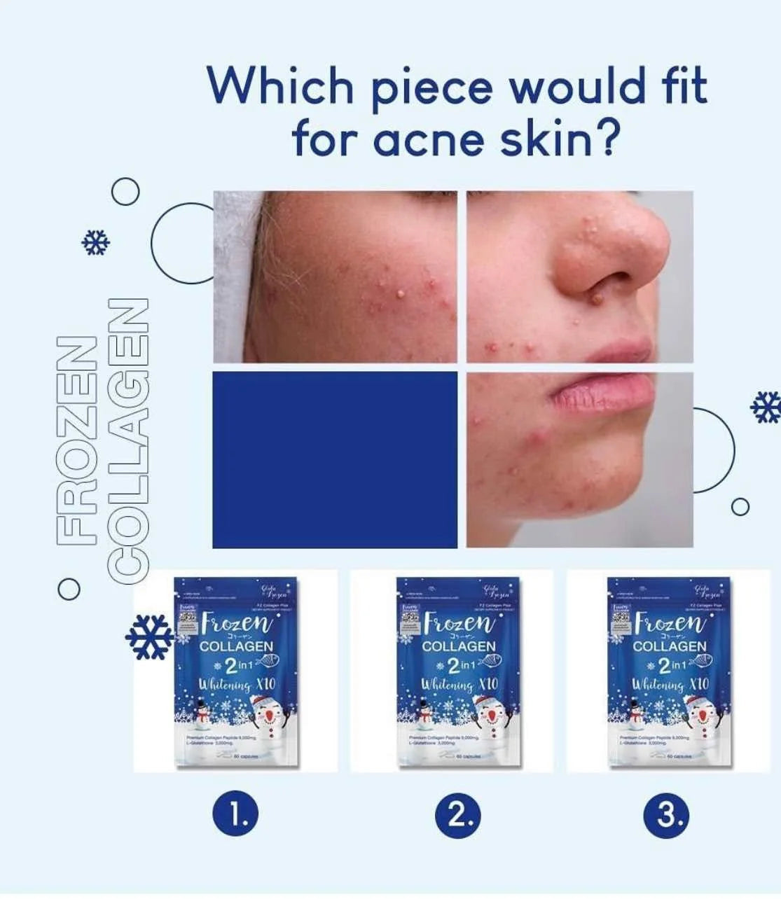 Gluta Frozen Collagen 2 In 1 Capsules ( 60 ) Made in Thiland